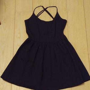 Black Guess Skater Lace Up Dress Size 12 Punk Goth